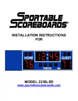 Sportable Scoreboards 2218LED Installation Instructions Manual preview