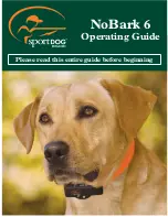 SportDOG NoBark 6 Operating Manual preview