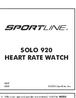 Sportline Solo 920 Instruction Manual preview