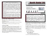 Sports Radar DS400B Instruction Manual предпросмотр