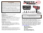 Sports Radar SR3800 Instruction Manual preview