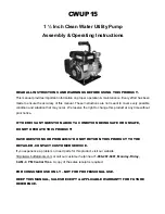 Preview for 1 page of Sportsman CWUP15 Assembly & Operating Instructions