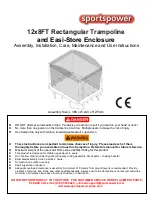 SPORTSPOWER 12x8FT Rectangular Trampoline Assembly, Installation, Care, Maintenance, And Use Instructions preview