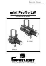 Предварительный просмотр 1 страницы Spotlight mini Profile LW Series User Manual