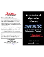 Spring USA MAX Induction SM-251-2CR Installation And Operation Manual preview