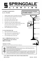 Предварительный просмотр 1 страницы Springdale Lighting FTR10003 Assembly Instructions