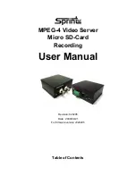 SprintSc MPEG-4 Video Server User Manual предпросмотр