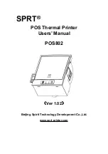 Preview for 1 page of SPRT POS802 User Manual