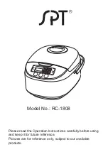 Предварительный просмотр 1 страницы SPT RC-1808 Operation Instructions Manual