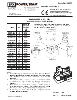 Preview for 1 page of SPX PE17 Series Operating Instructions Manual