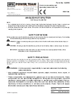 SPX Power Team HNS150A Parts List, Assembly, And Operating Instructions preview