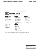 Предварительный просмотр 5 страницы SPX Power Team HNS150A Parts List, Assembly, And Operating Instructions