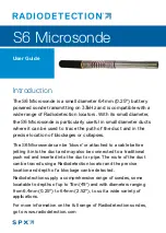 Предварительный просмотр 1 страницы SPX Radiodetection S6 Microsonde User Manual