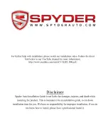 Предварительный просмотр 3 страницы Spyder Auto PRO-YD-CS03-AM Series Installation Manual