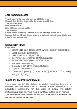 Предварительный просмотр 3 страницы Squareled Edison's Sunstrip 10x50W White Amber 3000K User Manual