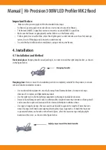 Preview for 5 page of Squareled Hi-Precision 300W LED Profiler MK2 fixed Manual