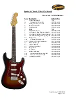 Preview for 1 page of Squier Classic Vibe 60s Strat Specifications