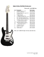 Squier Deluxe Hot Rails Strat Specifications preview