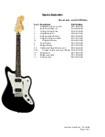 Предварительный просмотр 1 страницы Squier Jagmaster Specifications