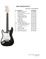 Squier Standard Strat LH Specifications preview