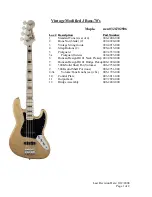 Squier Vintage Modified J Bass 70s Specifications preview