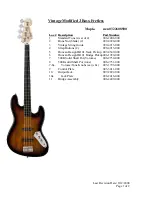Squier Vintage Modified J Bass Fretless Supplementary Manual preview
