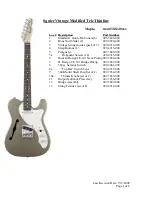 Squier Vintage Modified Tele Thinline Specifications preview