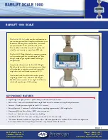 Preview for 1 page of SR Scales Barilift Scale 1000 Quick Start Manual