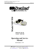 SR Scales SRV930 Operating And Service Manual preview