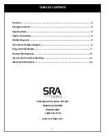 Preview for 2 page of SRA 350 Operating Manual