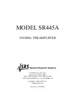 Предварительный просмотр 2 страницы SRS Labs SR445A Manual