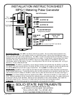 Preview for 1 page of SSI MPG-1 Installation Instruction Sheet