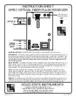 SSI OPR-1 Instruction Sheet preview