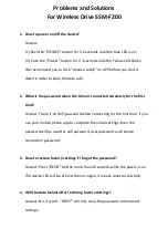 Preview for 1 page of SSK SSM-F200 Problem Solving