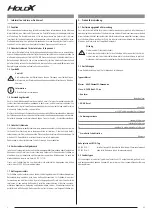 Preview for 2 page of SSP HOLDX RL2 Operating Manual