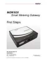 Предварительный просмотр 1 страницы SSV Embedded Systems MGW/920 First Steps