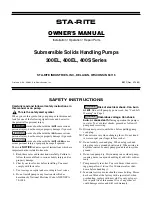 STA-RITE 300EL Series Owner'S Manual preview