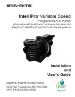 STA-RITE IntelliPro Variable Speed Installation And User Manual preview