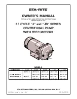 Preview for 1 page of STA-RITE J Series Owner'S Manual