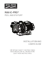 STA-RITE MAX-E-PRO P6E6C-204L Installation And User Manual preview