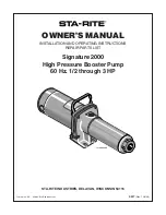 Preview for 1 page of STA-RITE Signature 2000 Owner'S Manual