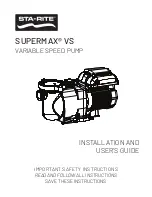 STA-RITE SUPERMAX VS Installation And User Manual preview