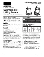 Preview for 1 page of STA-RITE US425125M-01 Installation, Operation & Parts Manual