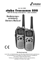 Предварительный просмотр 1 страницы stabo freecomm 800 Owner'S Manual