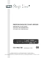 Preview for 1 page of Stageline cd-196usb Instruction Manual