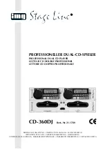 Stageline CD-360DJ Instruction Manual предпросмотр