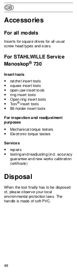 Preview for 22 page of Stahlwille Manoskop  721/15 Manual