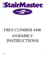 Stairmaster FreeClimber 4400 Assembly Instructions Manual preview