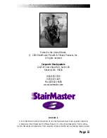 Preview for 2 page of Stairmaster STEPMILL 7000 Owner'S Manual