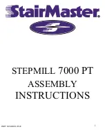 Stairmaster StepMill 7000PT Assembly Instructions Manual preview